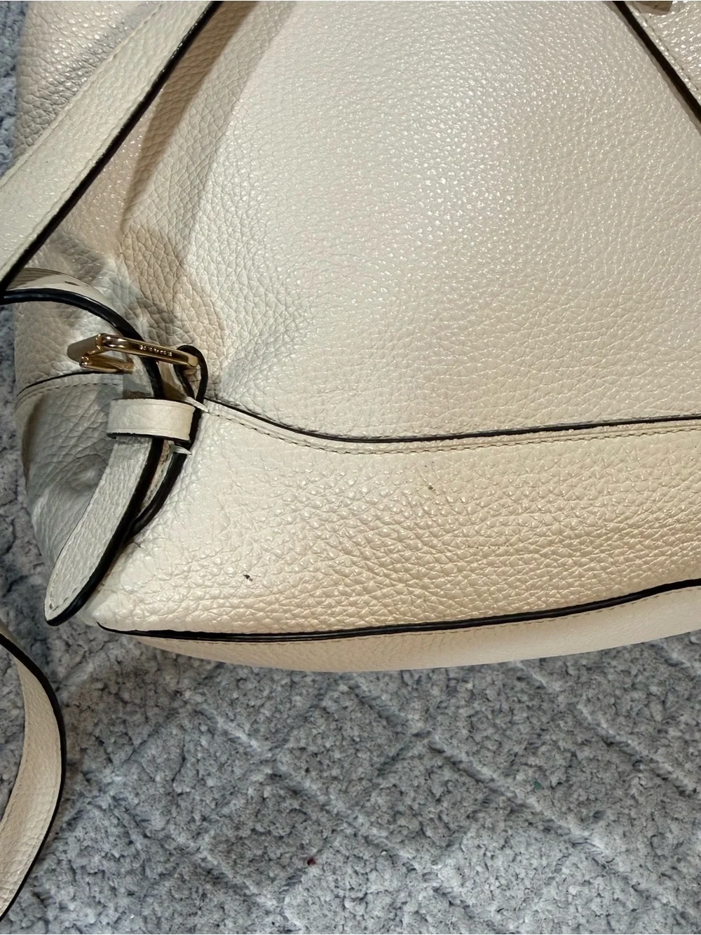 Coach Elle Pebbled Leather Backpack in Chalk